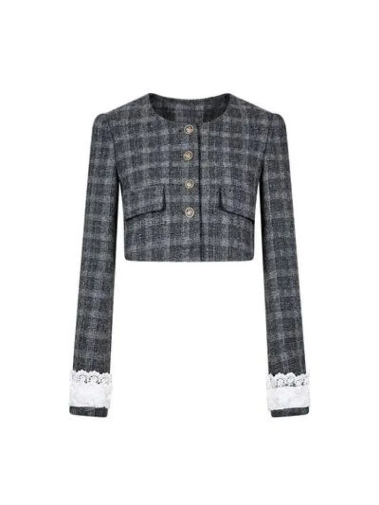 Wool short vest jacket and skirt【s0000003735】